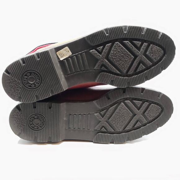 Vintage Leather Foldover Boots Pink Brown Tropical Beach  OOAK England Sz UK 6 - Picture 11 of 16